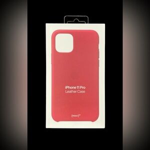 Apple iPhone 11 Pro Leather Case- Red